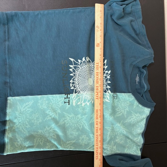 Anthropologie Sun Keep Daydream Sunflower Sweatshirt Womens M Blue Teal Art Boho - Picture 8 of 14